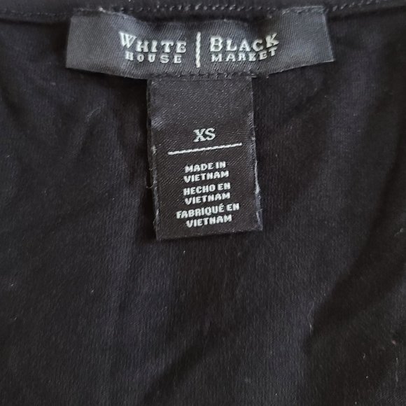 WHBM Black 3/4 Sleeve Tee with Metal Accent - Picture 4 of 5
